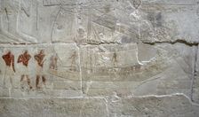 Polychrome relief depicting a boat, Mastaba of Mereruka, Saqqara, Egypt, 2340 BC (2003). Creator: Unknown
