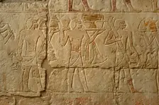 Polychrome relief depicting a religious procession, Mastaba of Iynefert, Saqqara, Egypt, (2003). Creator: Unknown