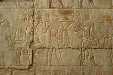 Polychrome relief depicting a religious procession, Mastaba of Iynefert, Saqqara, Egypt, (2003). Creator: Unknown