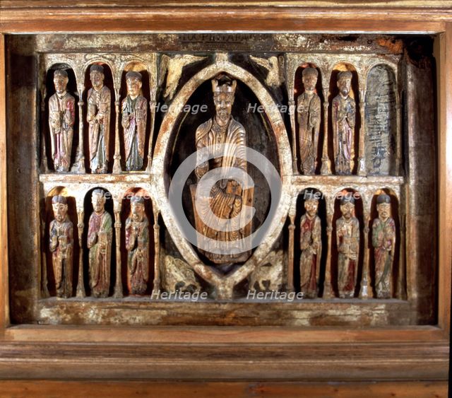 Polychromed sculpture with 'Maiestas Domini', front from Santa Maria de Taüll, Boi in Alta Ribago…