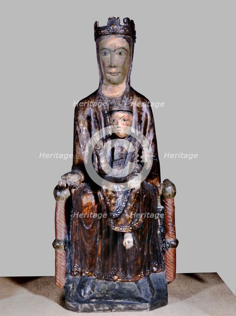 Polychromed wood carving of the Virgin and Child, from All, Cerdanya.