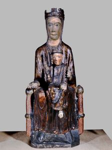 Polychromed wood carving of the Virgin and Child, from All, Cerdanya