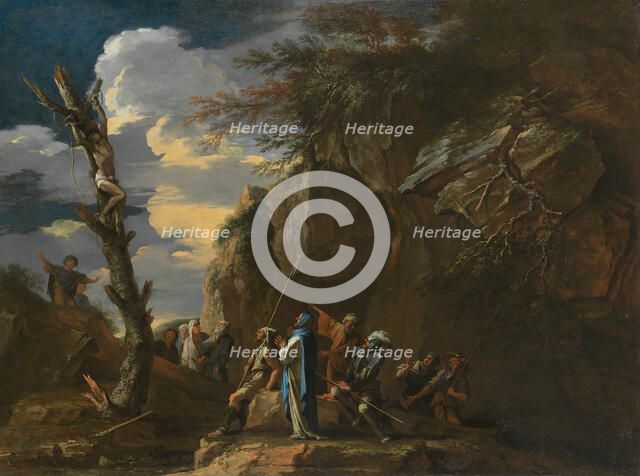 Polycrates' Crucifixion, c. 1664. Creator: Salvator Rosa.