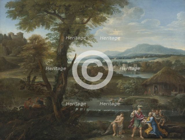 Polycrates finding his ring in the fish, 17th century. Artist: Anonymous  