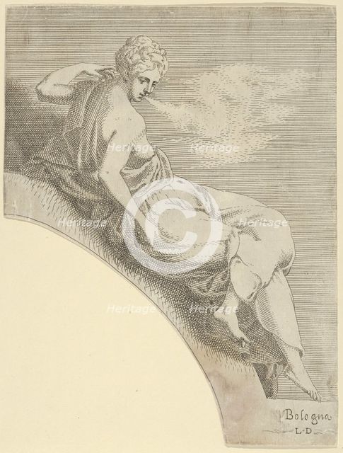 Polyhymnia, from the series 'Twelve Muses and Goddesses', ca. 1540-45. Creator: Leon Davent.