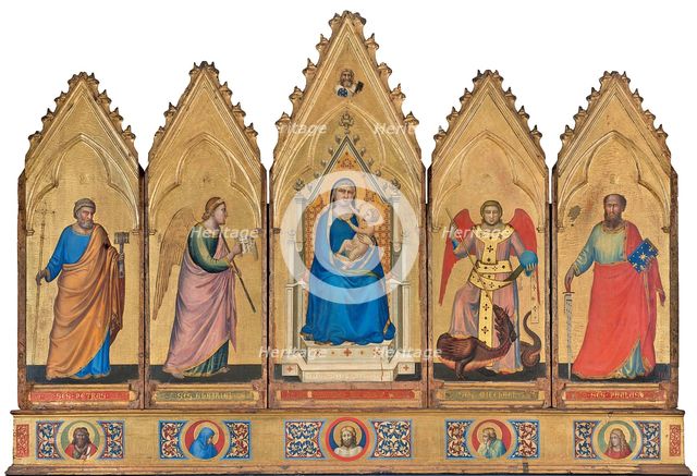 Polyptych: Madonna Enthroned with Child and Saints.