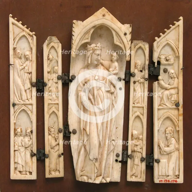 Polyptych, Virgin in Tabernacle, French or Italian, 14th century. Creator: Unknown.