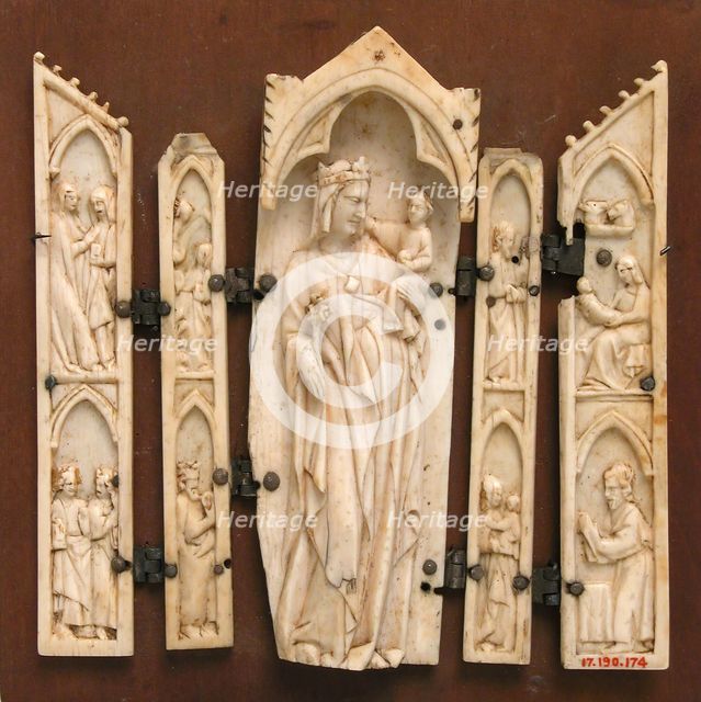 Polyptych, Virgin in Tabernacle, French or Italian, 14th century. Creator: Unknown.