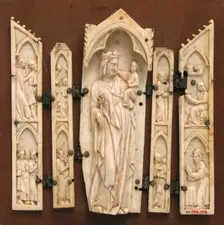 Polyptych, Virgin in Tabernacle, French or Italian, 14th century. Creator: Unknown