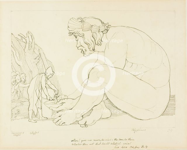 Polyphemus Begging Ulysses for More Wine, n.d. Creator: John Flaxman.