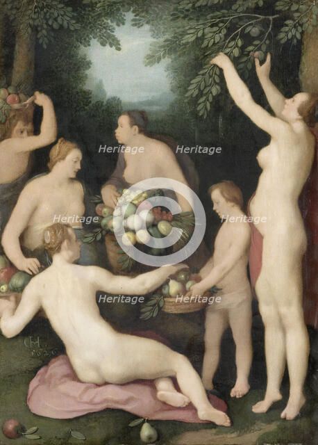 Pomona Receiving the Harvest of Fruit, 1626. Creator: Cornelis Cornelisz van Haarlem.