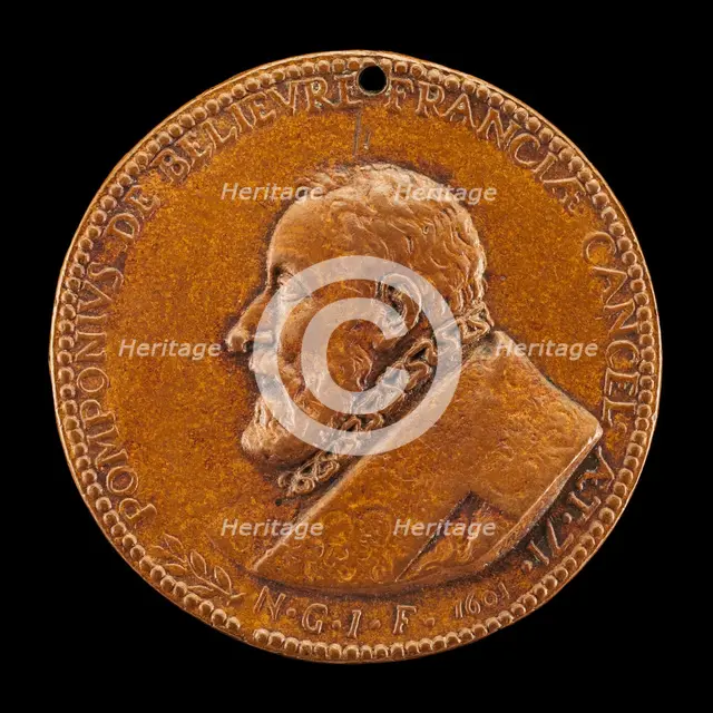 Pomponne de Bellièvre, 1529-1607, Chancellor of France 1599-1605 [obverse], 1601. Creator: Nicolas-Gabriel Jacquet.