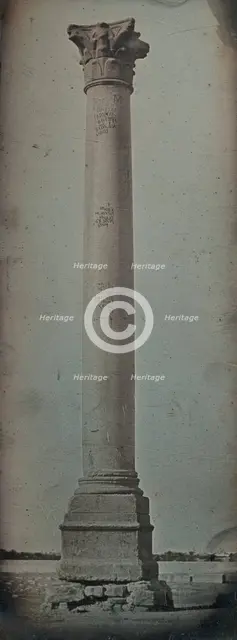 Pompey's Column, Alexandria, 1842. Creator: Joseph Philibert Girault De Prangey.