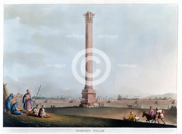 Pompey's Pillar, Alexandria, Egypt, 1802. Creator: Thomas Milton.