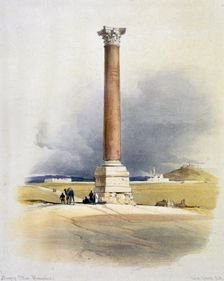 Pompey's Pillar, Alexandria, Egypt, 19th century. Creator: David Roberts