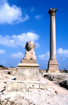 Pompey's Pillar, Alexandria, Egypt. Creator: Vivienne Sharp