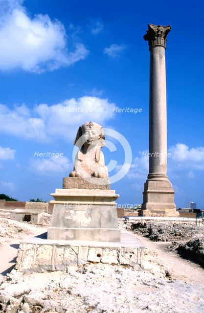 Pompey's Pillar, Alexandria, Egypt. Creator: Vivienne Sharp.
