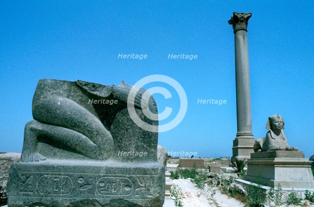 Pompey's Pillar, Alexandria, Egypt. Artist: Unknown