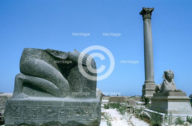 Pompey's Pillar, Alexandria, Egypt. Artist: Unknown
