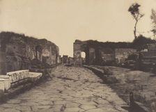 Pompeii, Pompey’s Lane, Tomb Monument of Mamia, ca. 1853. Creator: Firmin-Eugène Le Dien