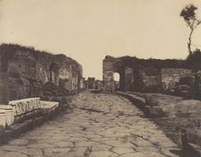 Pompeii, Pompey’s Lane, Tomb Monument of Mamia, ca. 1853. Creator: Firmin-Eugène Le Dien
