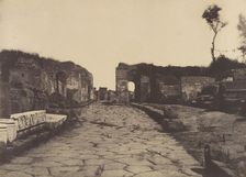 Pompeii, Pompey’s Lane, Tomb Monument of Mamia, ca. 1853. Creator: Firmin-Eugène Le Dien
