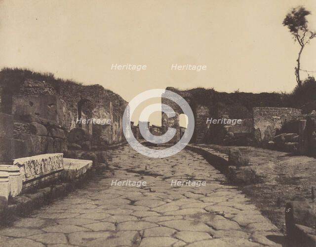 Pompeii, Pompey’s Lane, Tomb Monument of Mamia, ca. 1853. Creator: Firmin-Eugène Le Dien.