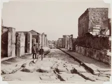 Pompeii - Strada della Fortuna, between 1850 and 1900. Creator: Alinari