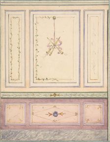 Pompeiian Design for Paneling, second half 19th century. Creators: Jules-Edmond-Charles Lachaise, Eugène-Pierre Gourdet