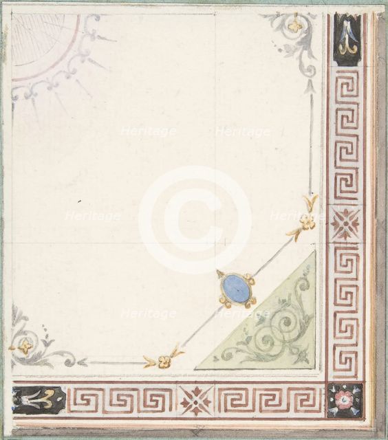 Pompeiian Design for Paneling, second half 19th century. Creators: Jules-Edmond-Charles Lachaise, Eugène-Pierre Gourdet.
