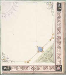 Pompeiian Design for Paneling, second half 19th century. Creators: Jules-Edmond-Charles Lachaise, Eugène-Pierre Gourdet