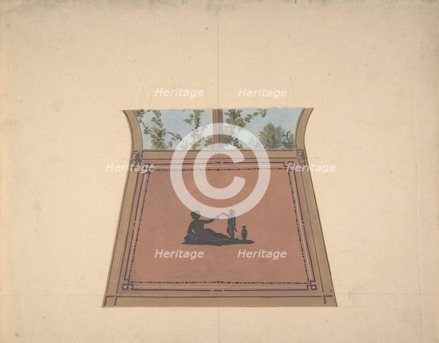 Pompeiian Design for Paneling, second half 19th century. Creators: Jules-Edmond-Charles Lachaise, Eugène-Pierre Gourdet.