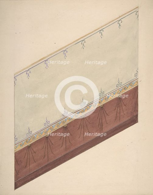 Pompeiian Design for Paneling, second half 19th century. Creators: Jules-Edmond-Charles Lachaise, Eugène-Pierre Gourdet.