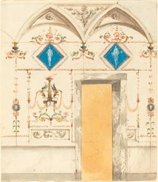 Pompeiian Wall Decoration. Creator: Giuseppe Bernardino Bison