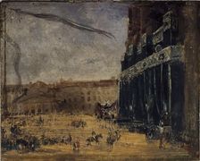 Pompes funèbres du ducd'Orléans à Notre-Dame, le 30 juillet 1842, actuel 4ème arrondissement, 1842. Creator: Jacques Guiaud