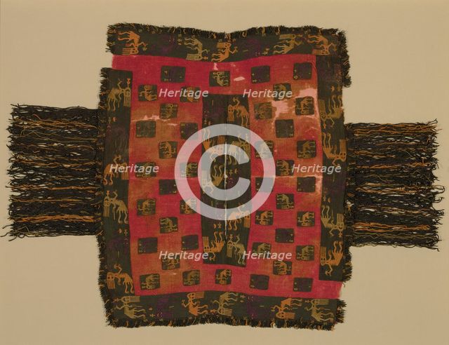 Poncho Displaying Contorted Figures, Peru, 100 B.C./A.D. 200. Creator: Unknown.