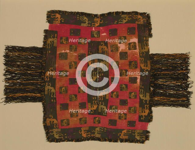 Poncho Displaying Contorted Figures, Peru, 100 B.C./A.D. 200. Creator: Unknown.