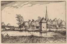 Pond and a Village, published 1612. Creator: Claes Jansz Visscher