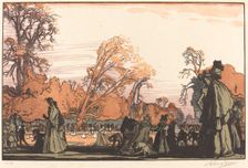 Pond in the Tuileries (Le bassin des Tuileries), 1898. Creator: Auguste Lepere