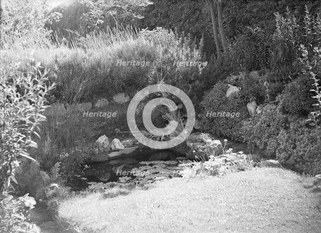 Pond in a garden, c1935. Creator: Kirk & Sons of Cowes.