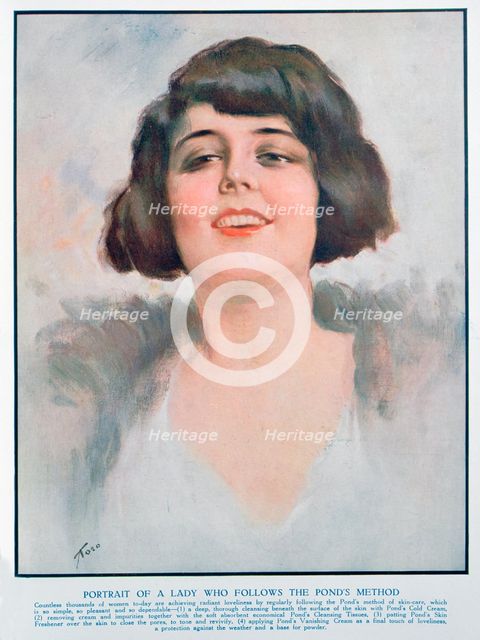 Pond's Cream advert, 1928. Artist: Unknown