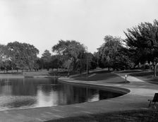 Pond, South Park, Fall River, Mass., between 1900 and 1920. Creator: Unknown