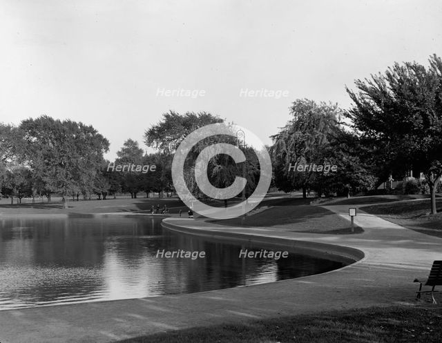 Pond, South Park, Fall River, Mass., between 1900 and 1920. Creator: Unknown.