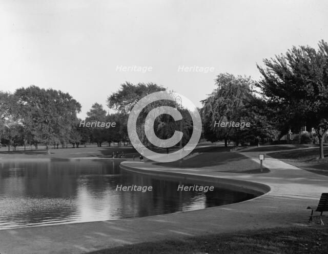 Pond, South Park, Fall River, Mass., between 1900 and 1920. Creator: Unknown.