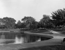 Pond, South Park, Fall River, Mass., between 1900 and 1920. Creator: Unknown