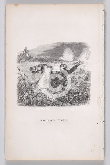 Poniatowski from The Complete Works of Béranger, 1836. Creator: Auguste Raffet.