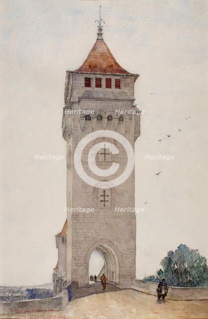 Pont Valentre, Cahors, 1926. Creator: Cass Gilbert.