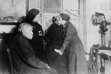 Pont-a-Mousson, Americans visiting aged French, between c1915 and 1918. Creator: Bain News Service