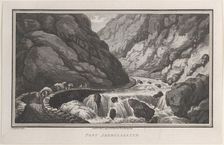 Pont Aberglasslyn, from "Remarks on a Tour to North and South Wales, in the year 1797, 1799. Creator: John Hill