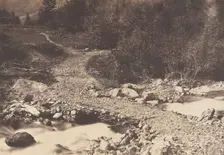 Pont de l'ardoise pris en revenant de la cascade des Parisiens, Luchon, 1853. Creator: Joseph Vigier